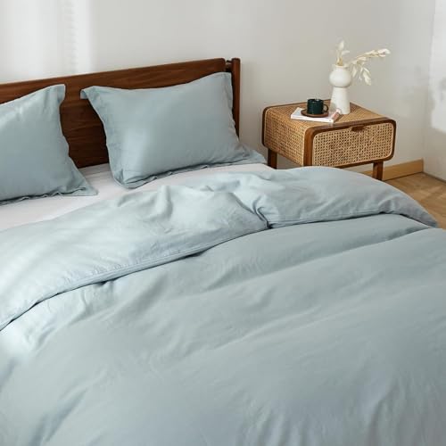Housse de couette 100 % lin lavé de qualité supérieure pour lit double - 7