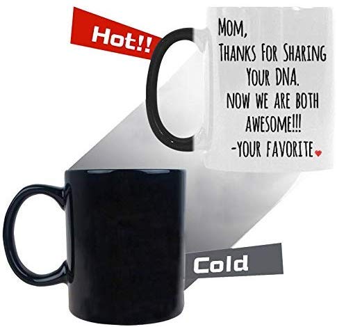 R&H Mom Thanks for Sharing Your DNA Coffee Mug - Funny Quote Mug Morphing Changing Color Heat Reveal Coffee Tea Cup (11oz)