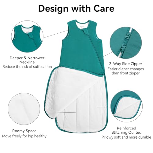 Image of BubblePanda Modal Sleep Sack 2t-3t 1.0 Tog Super Soft Toddler Sleep Sack 24-36 Months for Babies 2-Way Zipper Baby Wearable Blanket
