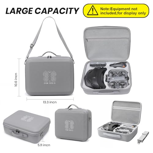 Image of ZORBES Compatible with DJI Neo 2 Drone, Travel Case Bag Accessories for DJI Neo 2 Drone Bag, PU Waterprooof Zip -up Carrying Bag with Shoulder Strap Shockproof Custom-fit Storage Bag (Case Only)