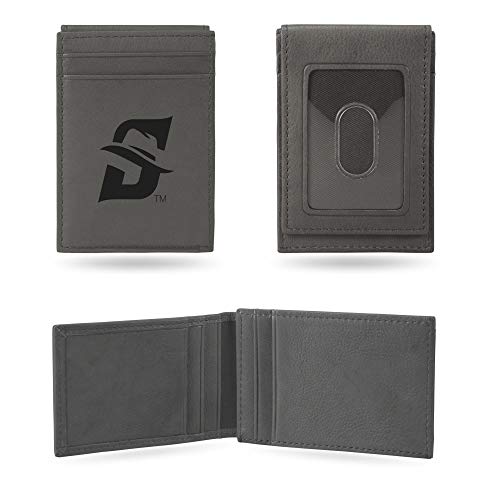 Image of Rico Industries NCAA Gray Laser Engraved Front Pocket Wallet - Compact /Comfortable /Slim
