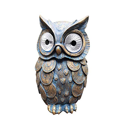 Jolies Lampes Solaires en Forme de Hibou, Lampes de Jardin Décoratives Extérieures avec Yeux LED, Lampes Solaires de Jardin pour Animaux avec Interrupteur...