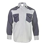 Just In Trend │Flame Resistant FR Shirt - 88/12 - Western Style - Two Tone (X-Large, Light...