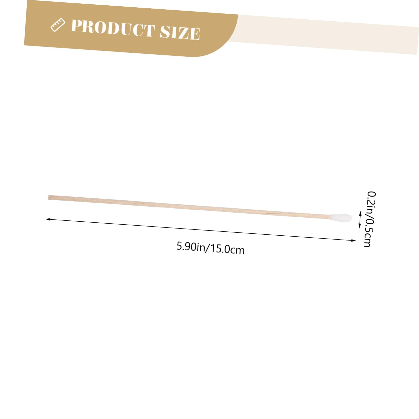 NULYLU Long Handle Swabs for Ear Cleaning 100pcs Buds Makeup Removal Safe for Face