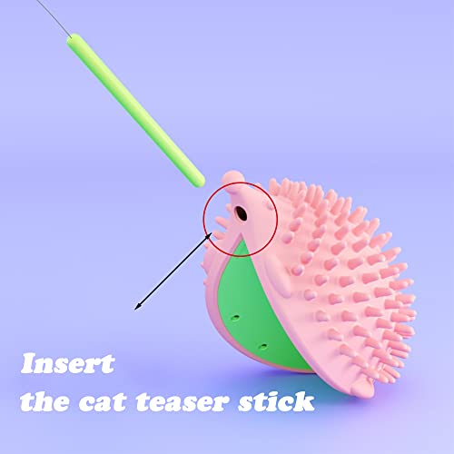 Image of 4.5in Cat Grooming Wall Mount - Corner Face Scratcher and Massage Comb for Cat and Dog (Pink)
