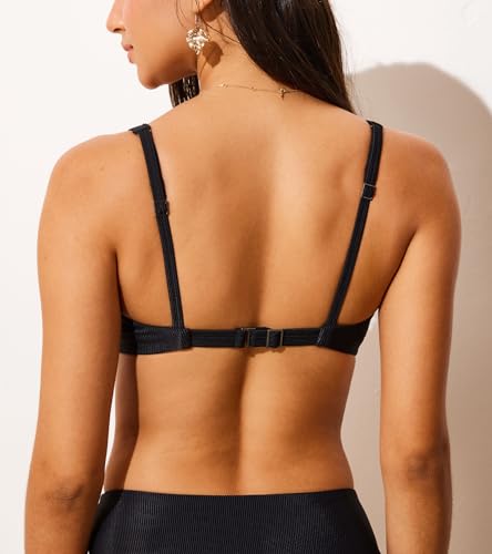 DOBREVA Women's Bikini Top Scoop Neck Bathing Suit Tops Ribbed Padded Adjustable Straps Swimsuit Sports Bra2