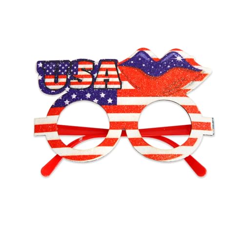 GOLOVENLD Patriotics Felt Glasses Eyewears Decorations Independence Day Party Supplies Colorful Letter Decorations For Outdoor