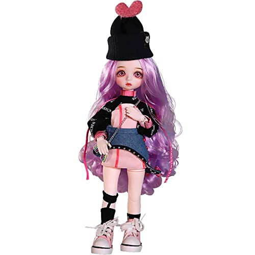 Xin Yan 1/6 Sd Doll Cute Bjd Dolls Lucky Sd Doll Fairy Dolls 11inch Ball Jointed Doll, Stylish Doll Clothes, Wig, Doll Accessories, Anime Doll for New Year's Gifts (Color : Dora)