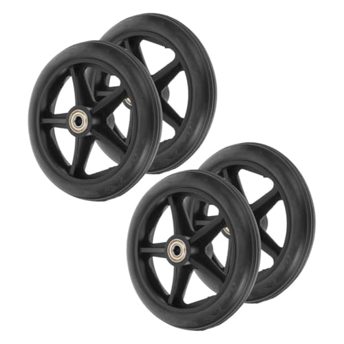 HOUDERCO 4個 車椅子フロントホイール 耐久性ゴム製 滑り止め設計 交換用キャスター 多機種対応で快適な走行を実現