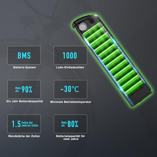 27M204 E-Bike, Elektrofahrrad 27.5'' Trekkingrad E-Cityrad mit 36V 13Ah Lithium-Akku für Lange Reichweite bis 100KM, 250W Motor, EU-konformes mit App – Bild 5