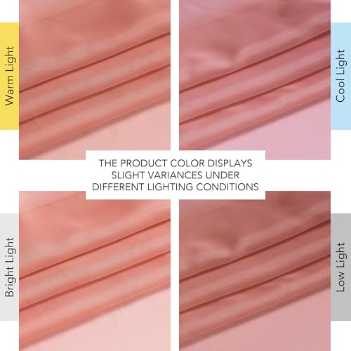 Image of NICETOWN Coral Pink Sheer Window Curtains for Princess Room, Grommet Voile Sheer Window Treatment Light Filtering for Bedroom /Girls Room, W54 x L84, 2 Panels