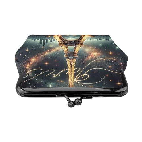 Pu Leather Buckle Coin Purse Eiffel-Tower-Paris Girls Kiss-Lock Change Purse Wallets2