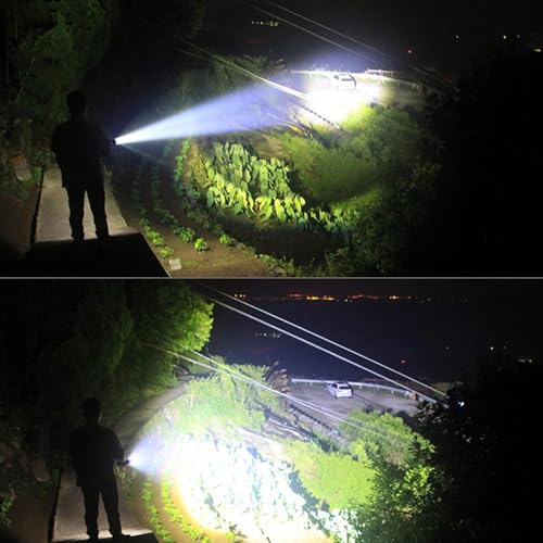 Lanterna Tática T7 Led Recarregável P50 USB Super Potente Zoom Longo Alcance para Trilhas Pesca Vigi