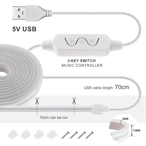 Tira de LED RGB 5V 3535 KISUFU, 1 Metro miniatura 7