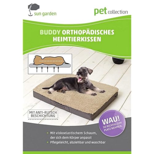 Hundekissen Buddy L 100x65x10 cm grau Hundebett Hundematte orthopädisch Hundematratze Sun Garden