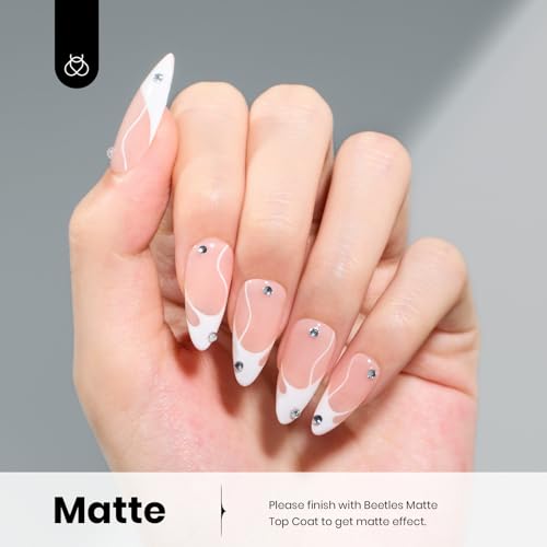 Image of Beetles White Gel Nail Polish - Pure Elegance, 0.51Oz White Gel Polish, Soak Off UV LED Nail Lamp Home Salon DIY Design Art Manicure for Women