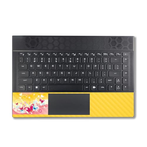Image of MightySkins Carbon Fiber Skin Compatible with Alienware X14 R2 (2023) Full Wrap Kit - Floral Butterfly | Protective, Durable Textured Carbon Fiber Finish | Easy to Apply | Made in The USA