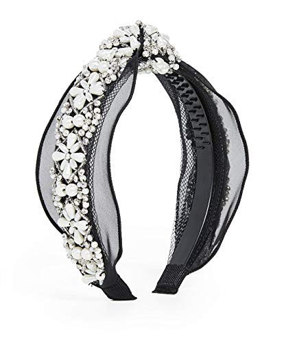 Pearl Jewelled Headband for Women Fashion Girls Lace Knot Luxury Hairband Hair Wedding Alice Band