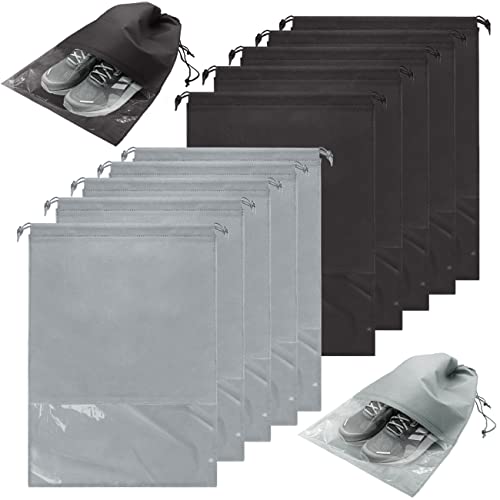 Bolsas de Zapatos de Viaje 15 Piezas Bolso Multifunción a Prueba de Polvo Impermeables Portátil a Prueba de Polvo Transpirable con Ventana Transparente no Tejida a Prueba de Polvo Cover
