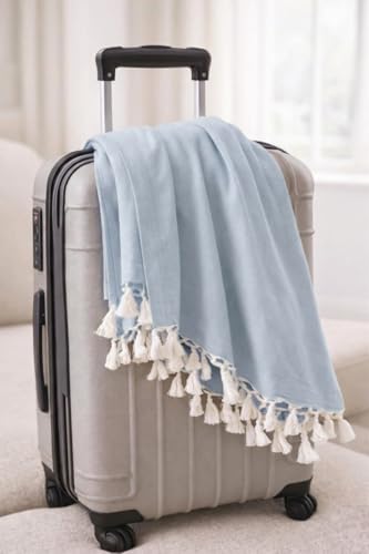Image of Soft Dull Cotton Bhagalpuri Chadar for Summer | Lightweight and Breathable Chadar for Sleeping | Odhne Wali Chadar for All Season Use Blanket (Teal Blue)