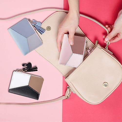 WisePoint Wallet for Women, PU Leather Wallet Coin Purse with Metal Snap Button, Mini Wallet with Coin Bag and Zipper, Bifold Wallets Rabbit Pendant, Credit Card Holder Wallet for Girls (Pink) - Image 6