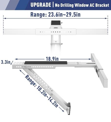 Image of LEOPO No Drilling Air Conditioner Support Bracket, HVAC Brackets Fits Single & Double-Hung Windows, Heavy Duty Single Arm Support Window AC Bracket,Holds Up to 165lbs, for 5000-12000 BTU Units
