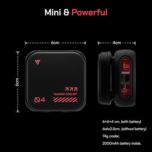 Image of Vero Forza Arctic Pro V4 Wireless Mobile Cooler | 2000mAh Detachable Battery | Wired & Wireless Cooling | Cools to -13C | AI + 3 Gear Modes | LED Display | BGMI PUBG CODM Freefire | iPhone & Android.