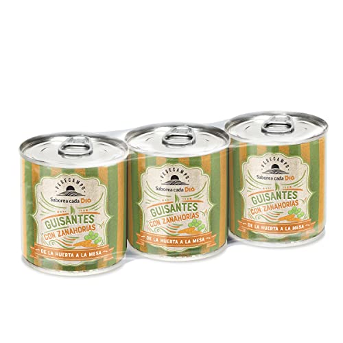 DIA VEGECAMPO guisantes con zanahorias pack 3 latas 130 gr