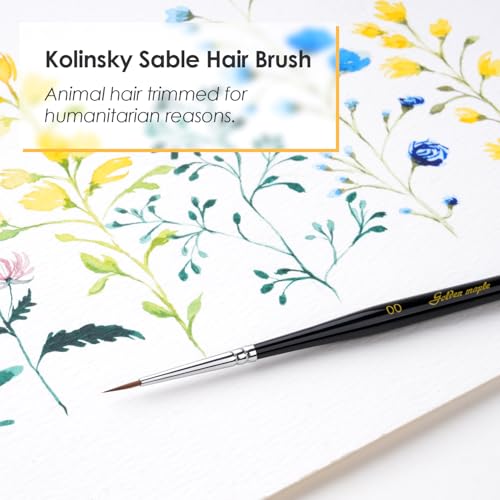 Image of Kolinsky Sable Miniature Paint Brushes - Professional Artist Brush Size 00, Small Fine Detail Paint Brush Set for Mini Paints, Paint by Number, Figurine