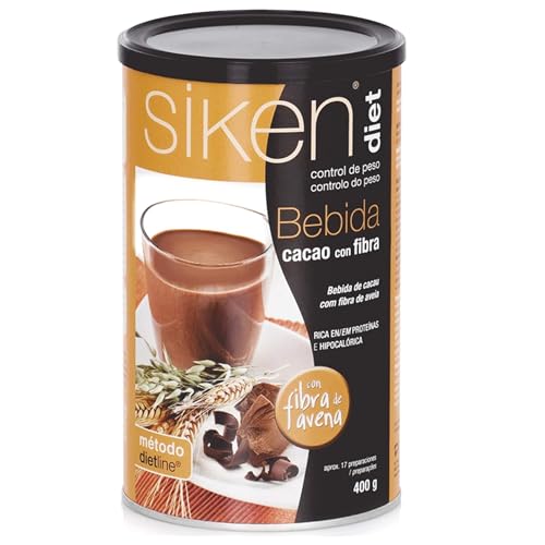 Siken Diet - Bebida de Cacao con Fibra de Avena y Trigo - Bote de 400 g