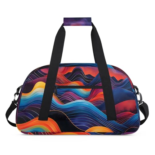 Rainbow Mountain Form Kids-Duffel-Bags Gymnastics Dance Bag Carry-On Overnight Travel Gym Lightweight Dance Sports Bags For Girls Boys Kids，