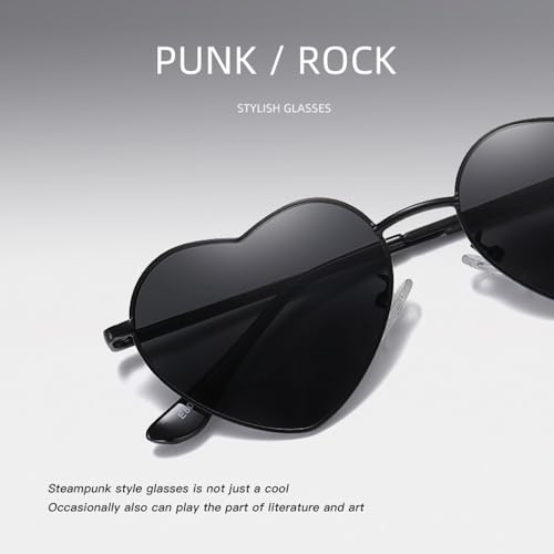 OZPYKAE Women Polarized Love Heart Sunglasses,Metal Frame UV400 Protection Lens Heart Shaped Sunglasses for Ladies4