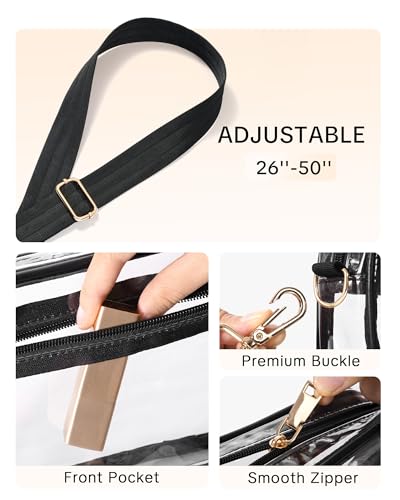 Image of BS-VOG Clear Crossbody Bag Stadium Approved, Clear Purses for Women, Small Stadium Bag for Events Concerts Sports Fans