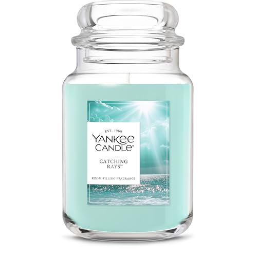 Yankee Candle Large Jar Scented Candle with up to 150 Hour Burn Time, Premium Plant Wax Blend for Consistent Burn, 22 oz Jar Candle with Room Filling Fragrance, Catching Rays