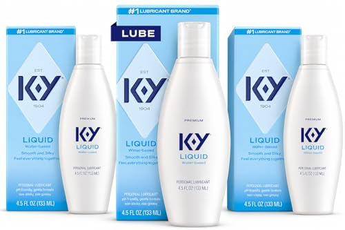 K-Y Liquid Classic Water-Based Body Friendly Formula 4.5 Fl Oz Personal Lubricant for Wetter Sex for Men Women and Couples & Safe to Use with Latex Condoms (3 Pack)