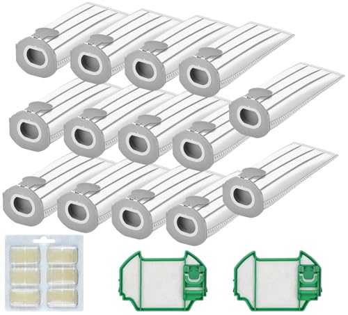 14 Bolsas Aspiradora Compatibles con Vorwerks Kobold VK7 FP7 Bolsas Aspiradora Kobold VK7 Bolsa Aspiradora para Vorwerk + 6 Chips + 2 Filtros HEPA Repuesto para Aspiradora Bolsas Aspirador KoboldVK7