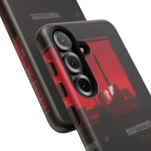 Coque rigide Samsung S25 fine et robuste style cockpit spatial rouge - 2