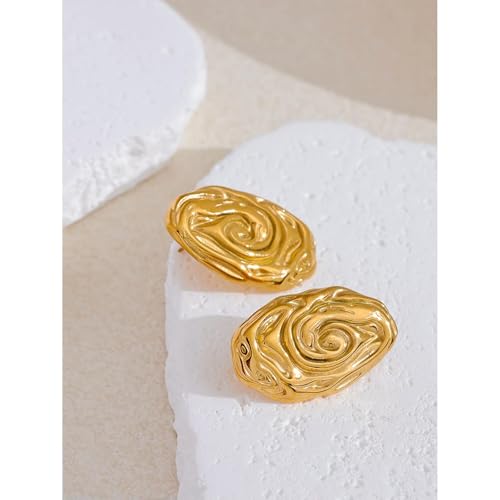 Boucles d'oreilles à rayures dorées bijoux d'oreille géométriques rétro