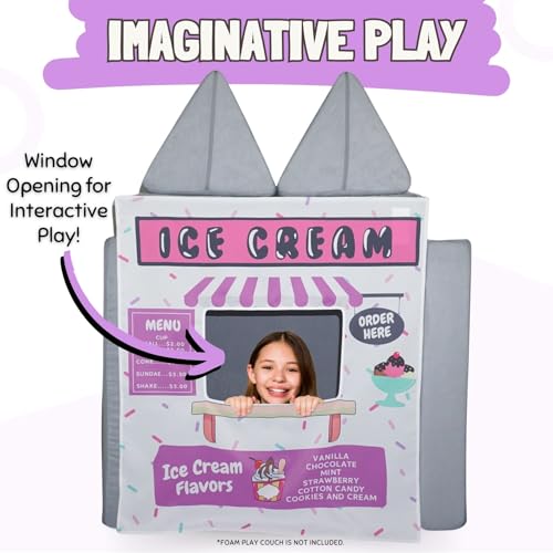 Image of Couch Swag Play Panel for Childrens Foam Sofa Kids Couch (Ice Cream Store)