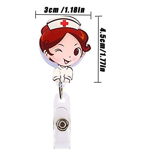 6 Pezzi Porta Badge a Cordoncino Retrattile,con