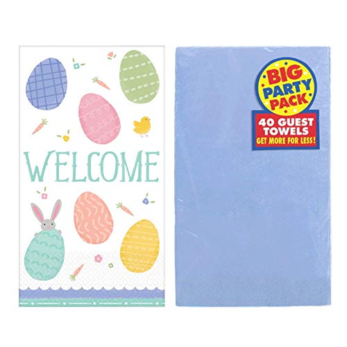 Spring and Easter Bathroom Guest Towels, Disposable Paper Buffet Napkins, Set of 2