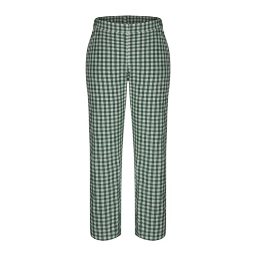 Casual Striped Plaid Pajama Pants for Women Cotton Linen Straight Leg Summer Beach Trouse with Pocket Drawstring Pant4