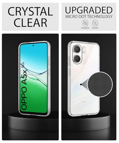 Image of WOW IMAGINE Transparent Back Cover Case for Oppo A5x | Raised Bumps for Full Device & Camera Protection Shockproof TPU Silicone Back Case Mobile Cover - Transparent