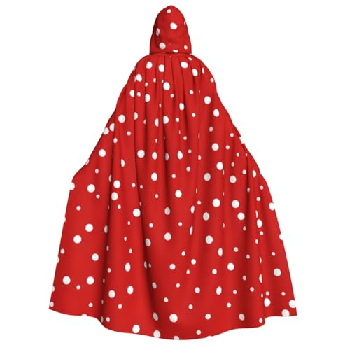 Cape à capuche rouge à pois adulte pour vos spectacles et fêtes déguisées