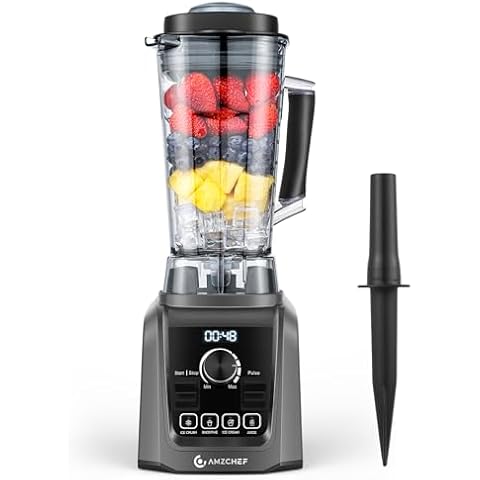 AMZCHEF 2000W Smoothie Maker with 2L Jug Cover