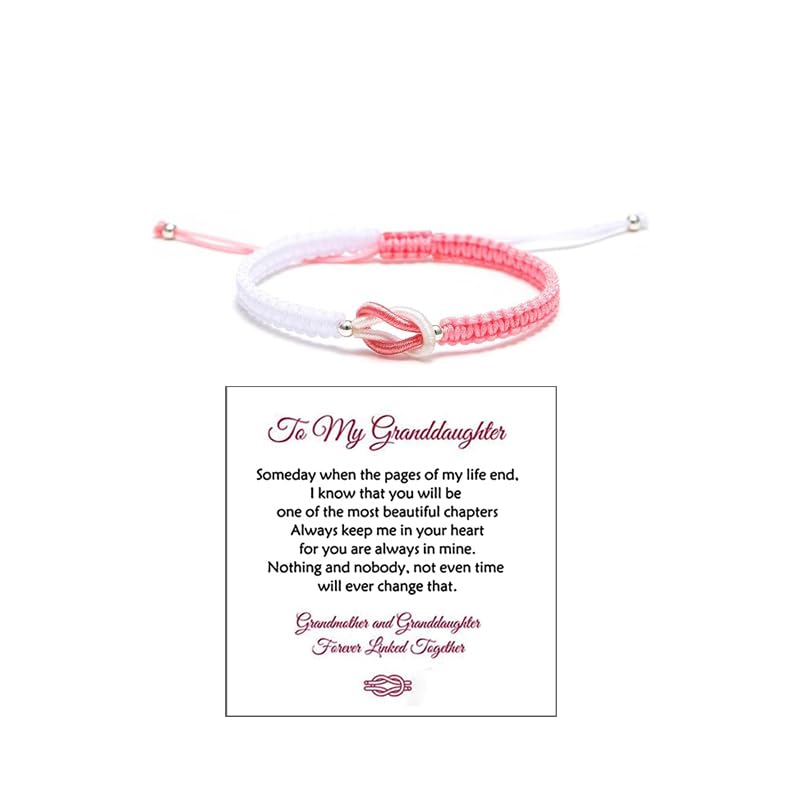 To My Granddaughter-Infinity Forever Love Heart Bracelet, Natural Emperor Stone Double Layer Purple Beaded Woven Wrap Bracelets Adjustable Mind Peace Gift Jewelry