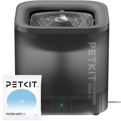 PETKIT New Cat Water Fountain with Wireless Pump, Ultra Quiet 65oz/1.85L Pet Water Fountain for Cats and Dogs Inside, Detachable Design Easy to Clean and Assemble, Filters Included Grey with