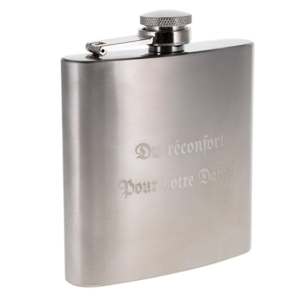 Fiaschetta in acciaio inox di alta qualità, 100% Emotion, con incisione, fiaschetta protettiva per lo sport, idea regalo