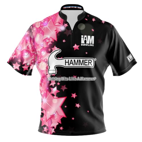 Logo Infusion I AM Bowling Jersey Short Sleeve Sash Collar 2134-HM Made in USA Hammer (US, Alpha, X-Large, Regular, Regular, Polyester) Multicolored