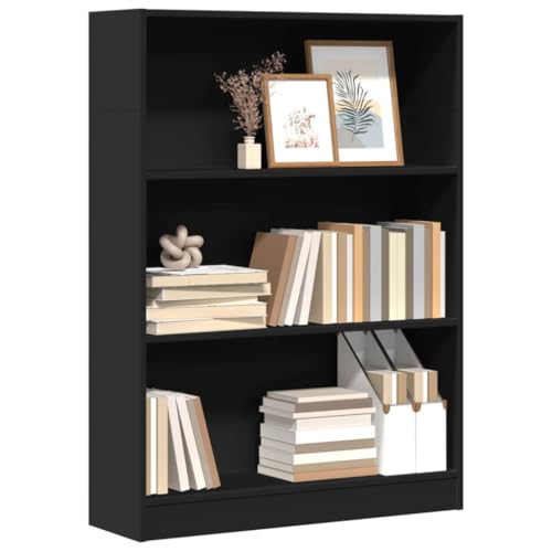 Youuihom Schmales Bücherregal Hoch Schwarz 80x24x109 cm Aus...